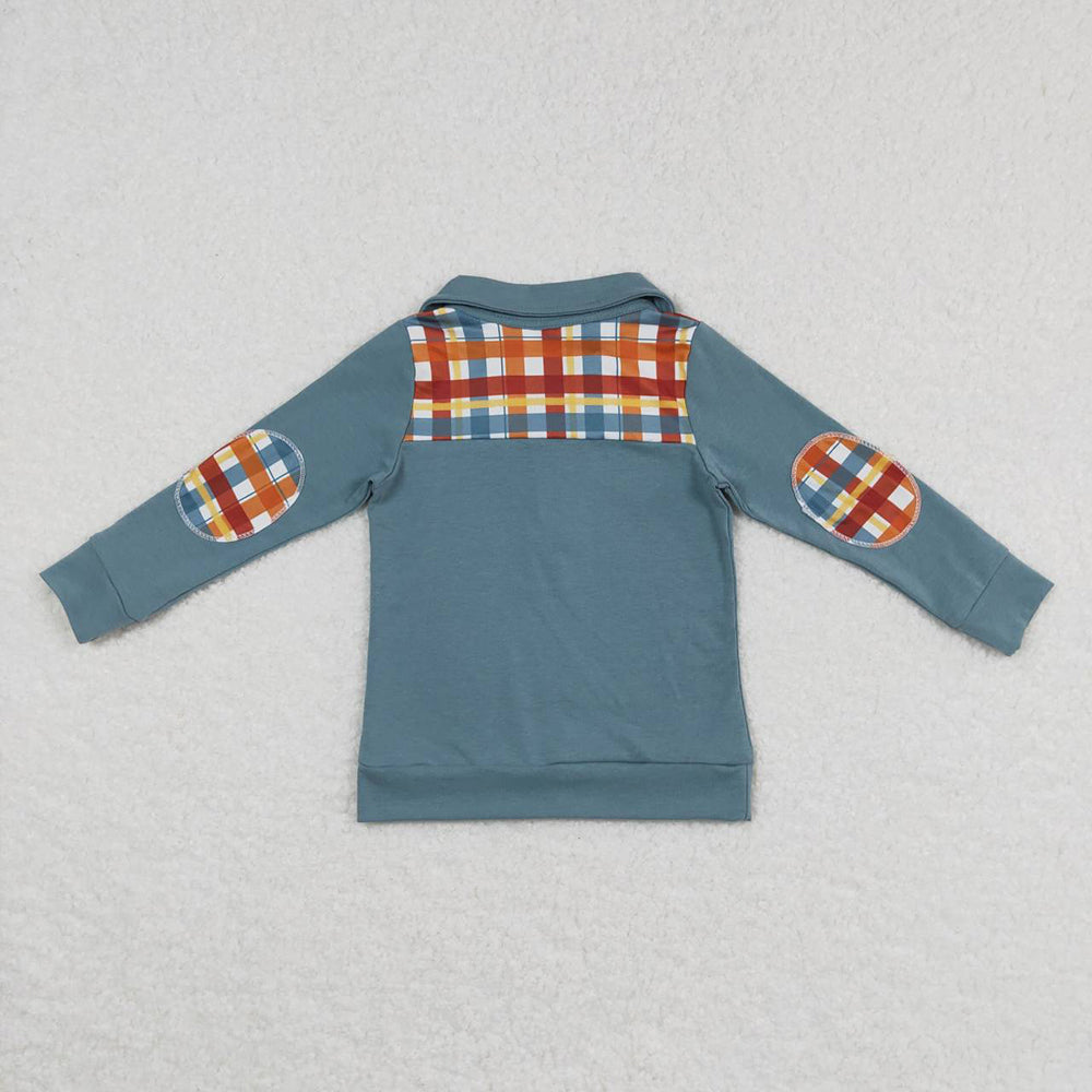 Sibling Baby Boys Long Sleeves Western Ducks Baseballs Half Zipper Pullovers Top