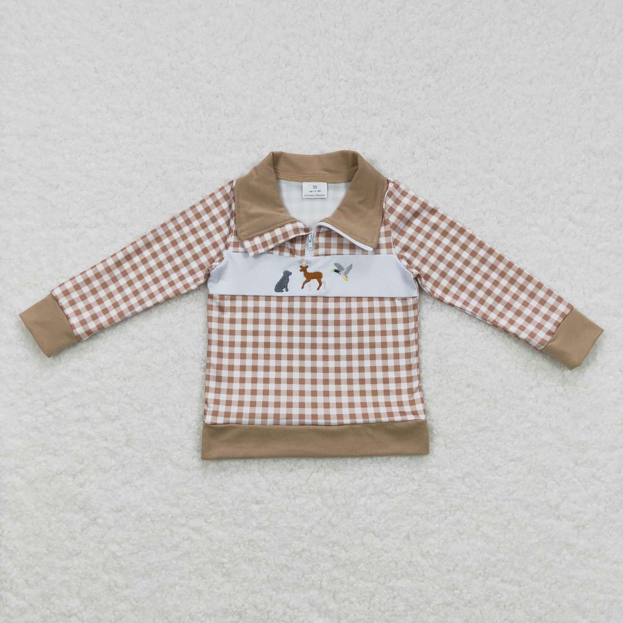 Sibling Baby Kids Long Sleeves Western Farm Half Zipper Pullovers Top