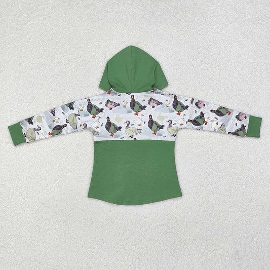 Baby Boys Duck Green Hooded Long Sleeve Tops