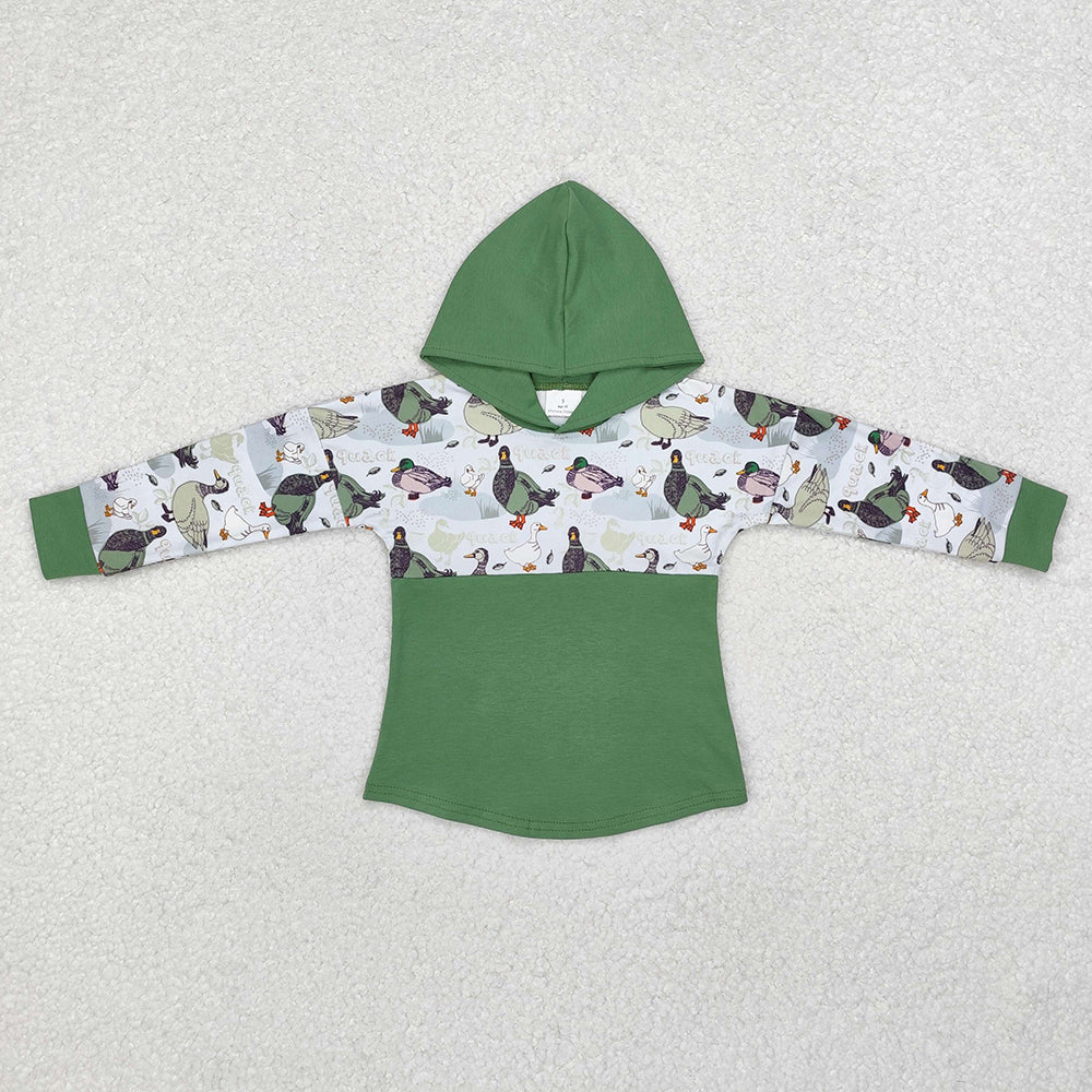 Baby Boys Duck Green Hooded Long Sleeve Tops