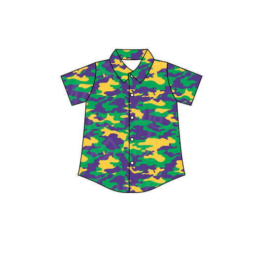 Baby Boys Mardi Gras Camo Short Sleeve Tops Shirts preorder