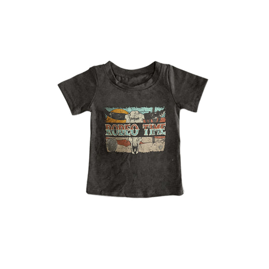 Baby Boys Rodeo Time Short Sleeve Grey Tee Shirts Tops preorder(moq 5)