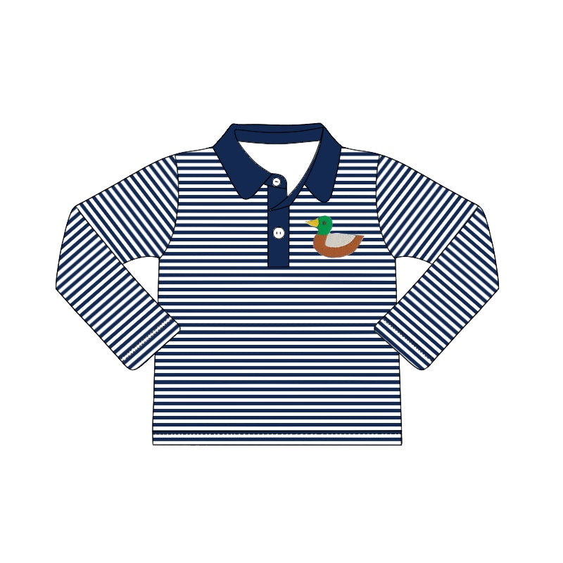 Baby Boys Blue Stripes Duck Tee Shirts Pullovers Tops preorder