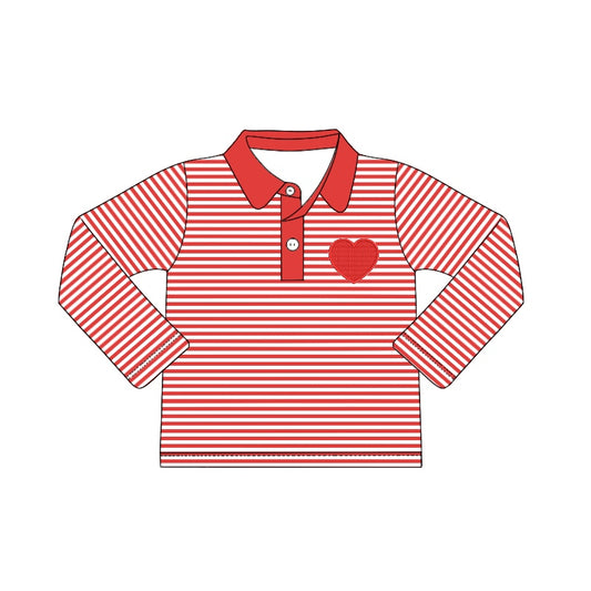 Baby Boys Valentines Hearts Red Stripes Tee Shirts Pullovers Tops preorder