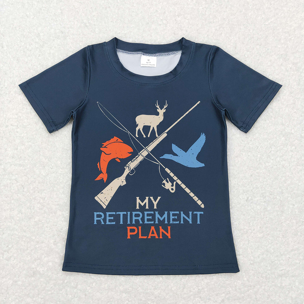 Baby Boys My Retierment Plan Navy Hunting Short Sleeve Tee Shirts Tops