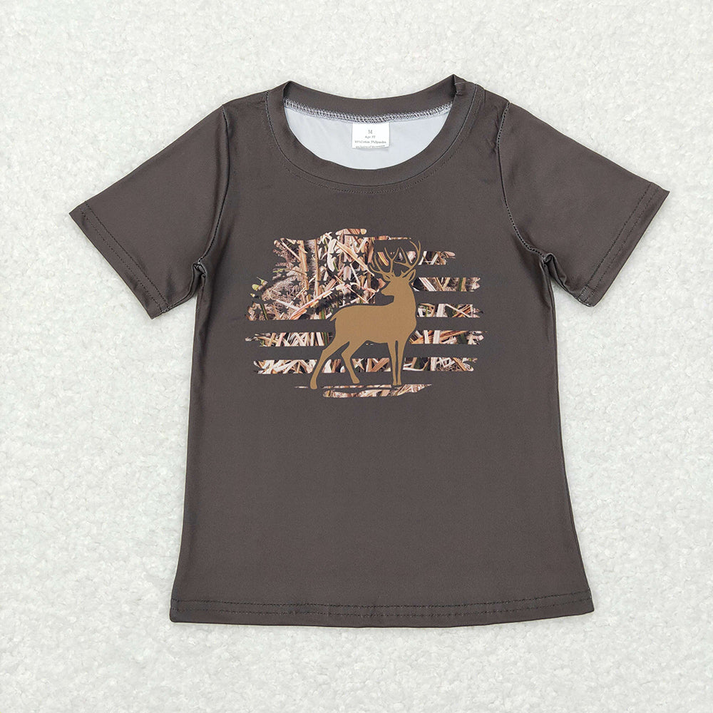 Baby Boys Camo Deer Short Sleeve Shirts Tops