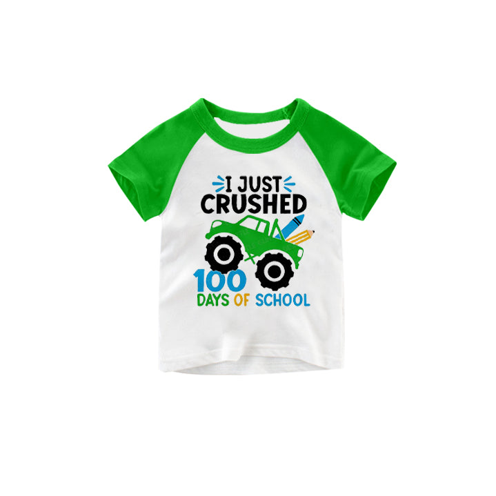 Baby Boys 100 Days Of School Short Sleeve Tee Shirts Tops preorder