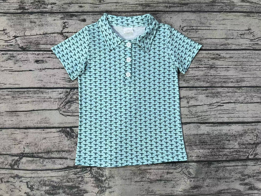 Baby Boys Mallard Duck Short Sleeve Buttons Tee Shirts Tops