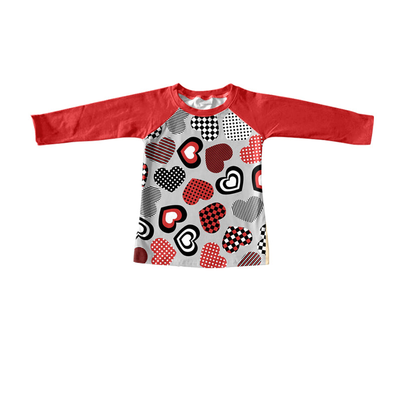 Baby Boys Valentines Long Sleeve Hearts Raglan Tops Preorder