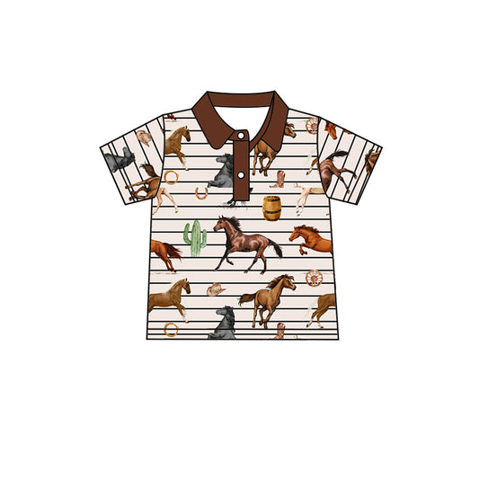 Baby Boys Western Horse Short Sleeve Tee Shirts Tops Preorder