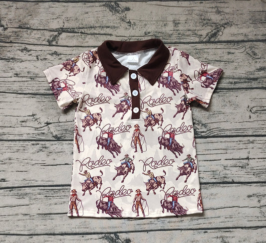 Baby Boys Rodeo Buttons Western Horse Tee Tops Pullovers