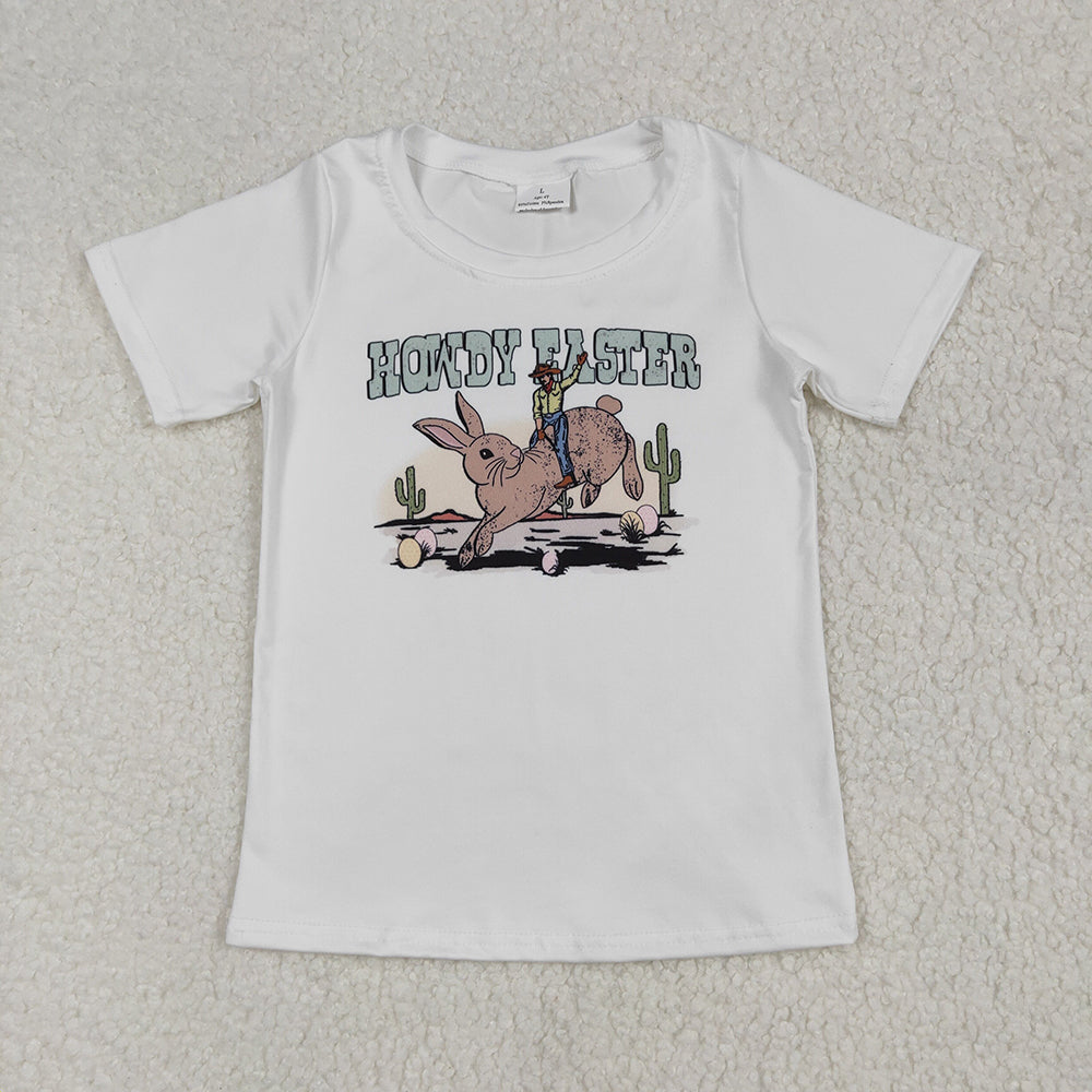 Baby Boys Howdy Easter Rabbit Cactus Tee Shirts Tops