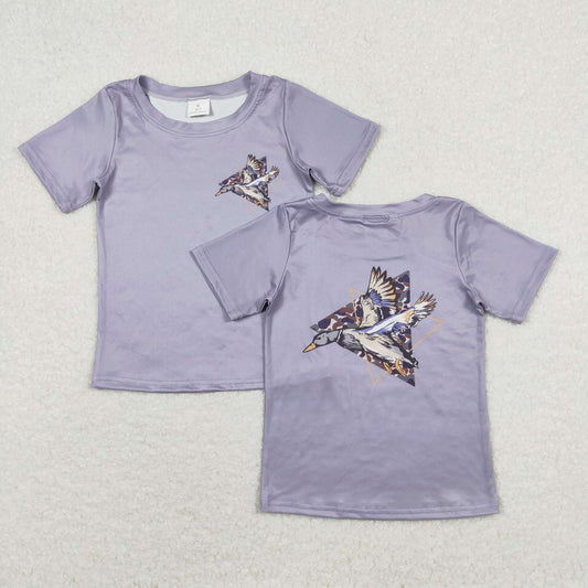 USA Shop Baby Boys Grey Short Sleeve Camo Ducks Print Hunting T-shirts Top