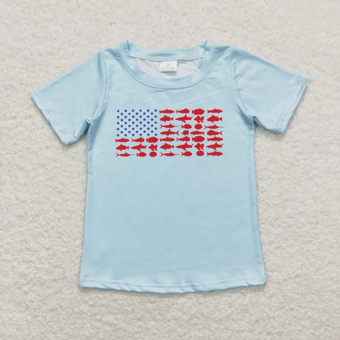 Sibling Baby Boys Short Sleeve Flags Stars 4th of July T-shirts Tops