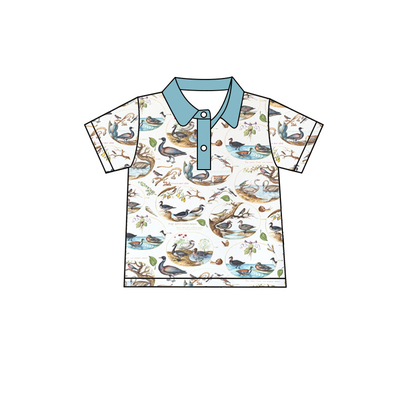 Baby Boys Duck Short Sleeve Buttons Tee Shirts Pullovers Tops preorder