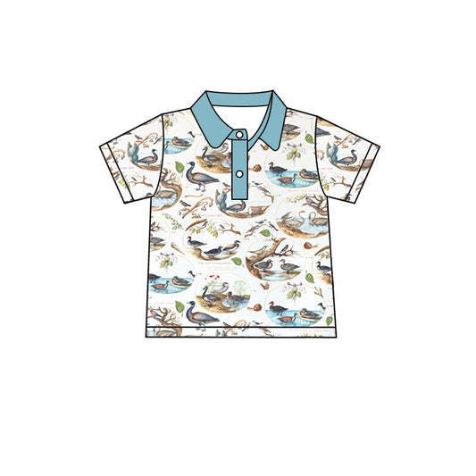 Baby Boys Duck Short Sleeve Buttons Tee Shirts Pullovers Tops preorder