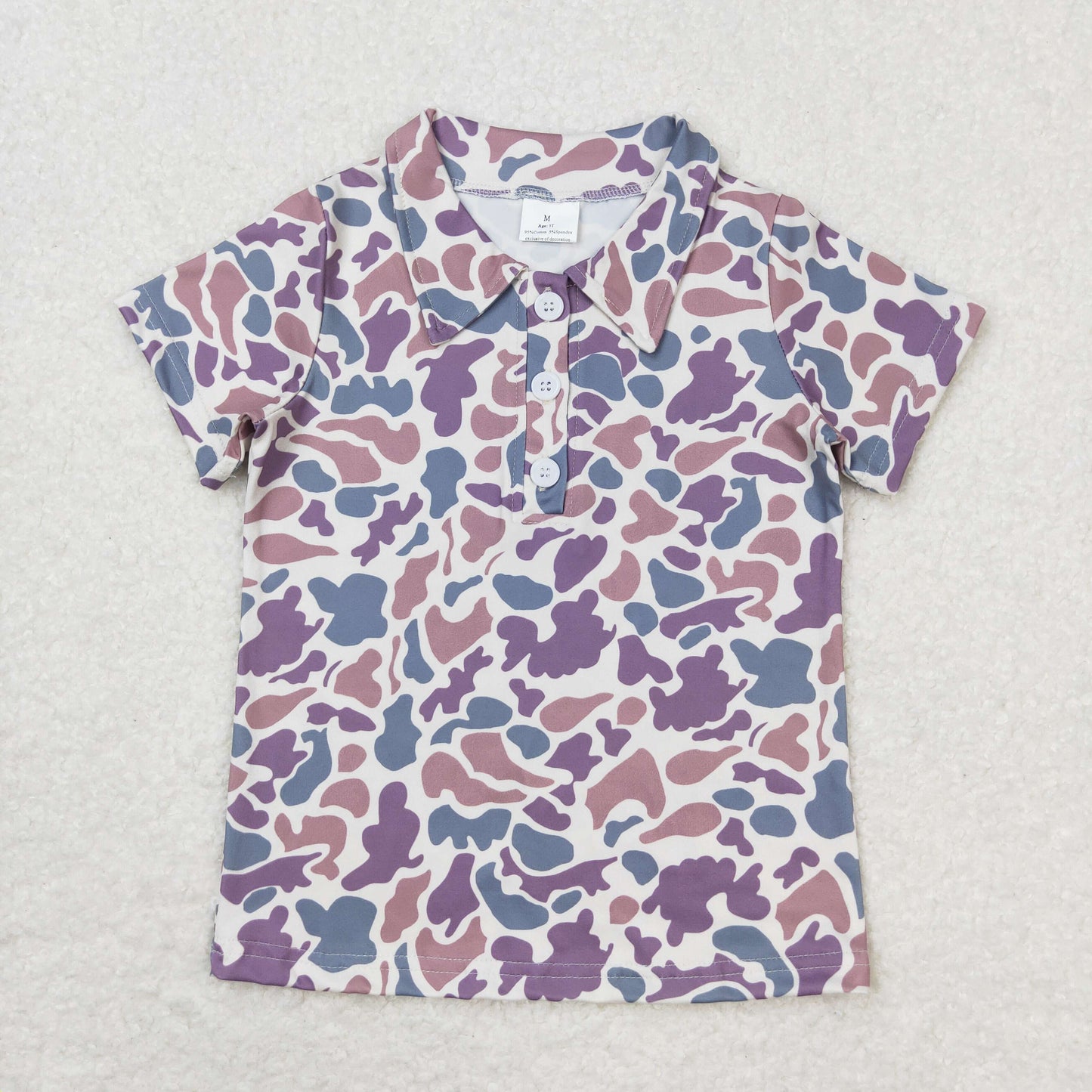 Sibling Baby Boys Short Sleeve Southern Camo Button Polo Shirts Top