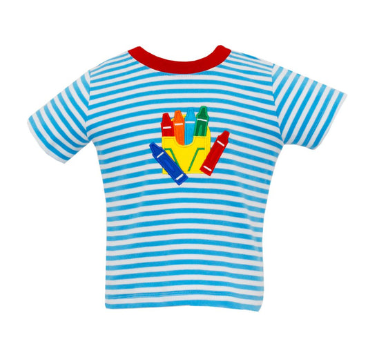 Baby Boys Back To School Crayon Short Sleeve Tee Shirts Tops Preorder