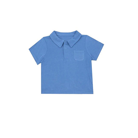 Baby Boys Summer Blue Short Sleeve Buttons Tee Shirts Tops Preorder