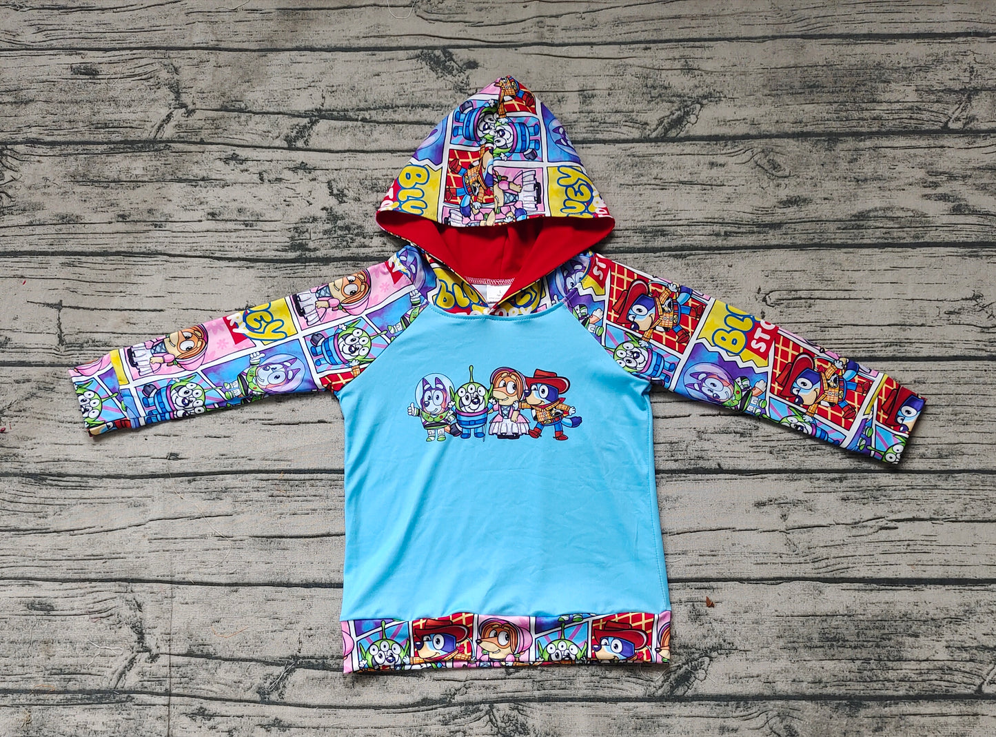 Baby Boys Hooded Dogs Blue Long Sleeve Tops