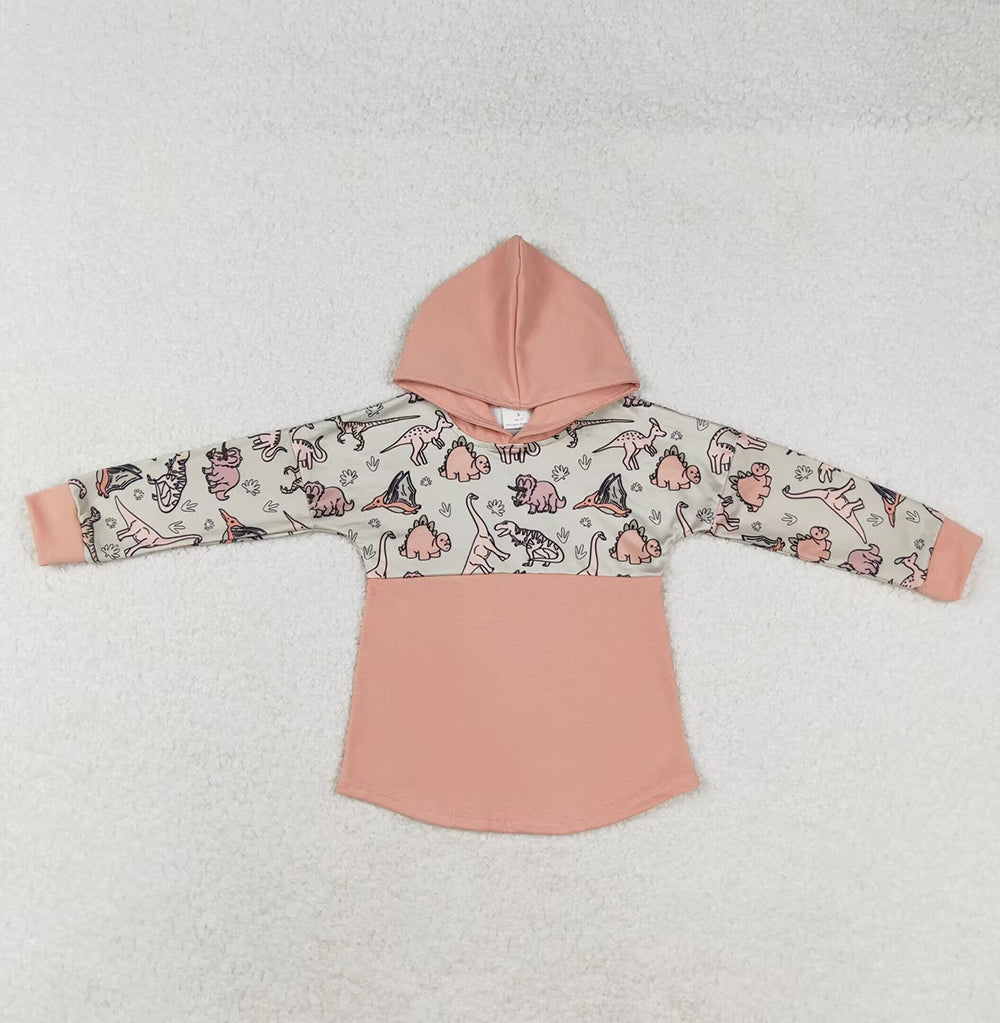 Baby Boys Hooded Long Sleeve Dinosaurs Tee Tops