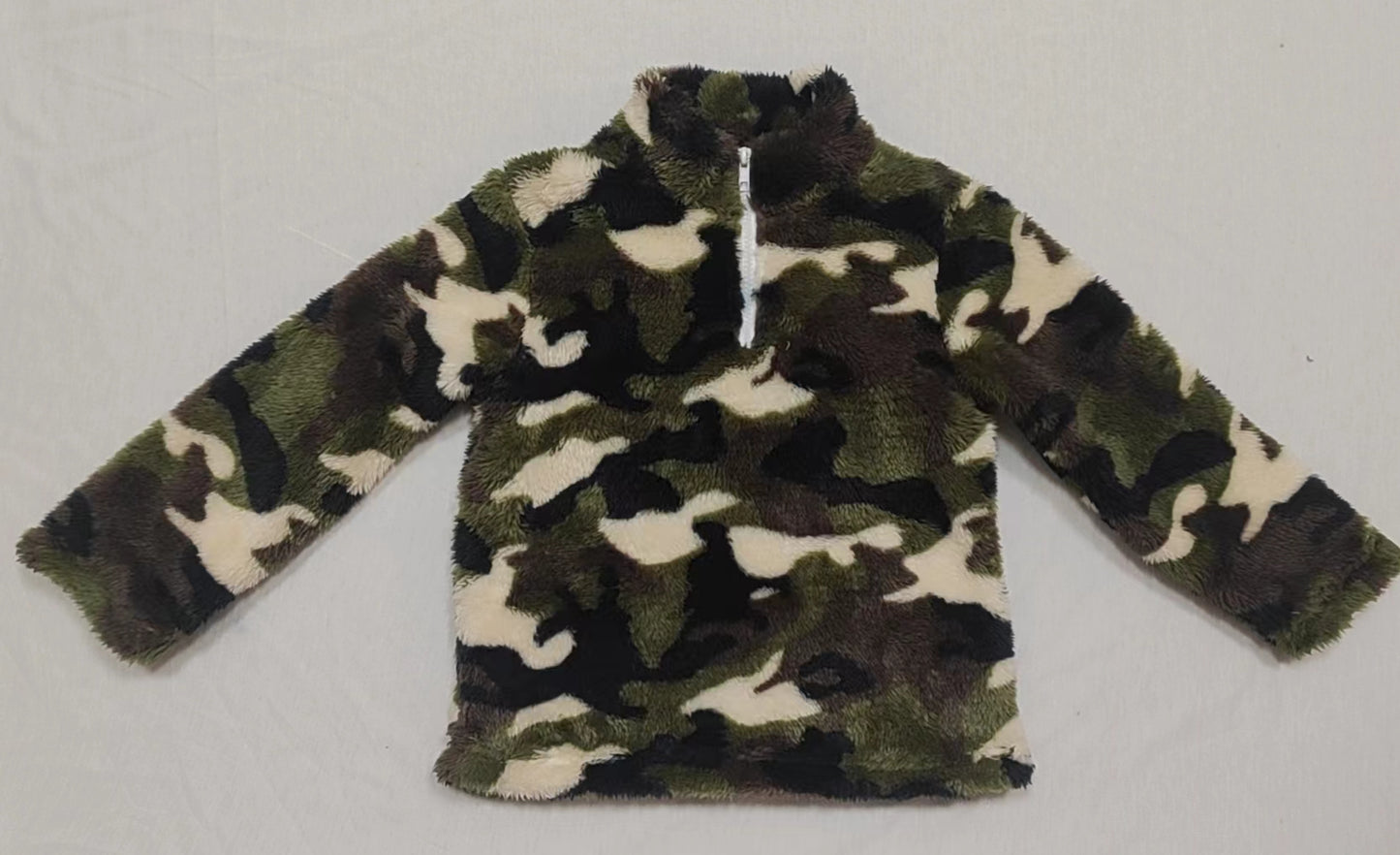 Baby Boys Green Camo Zip Pullovers Tee Tops