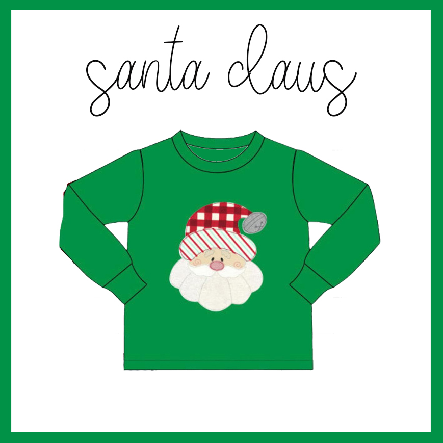 Baby Boys Green Santa Long Sleeve Tee Shirts Tops Preorder