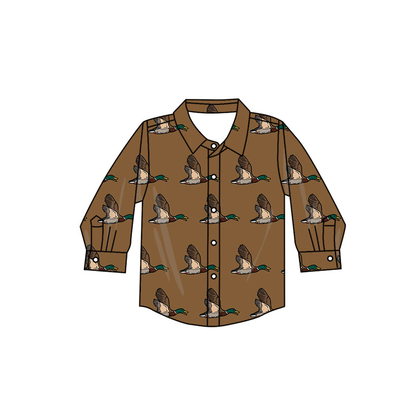 Baby Boys Duck Hunting Button Ups Long Sleeve Tee Shirts Tops Preorder