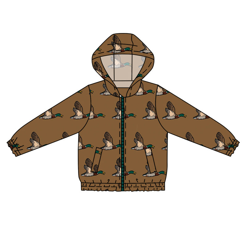 Baby Boys Duck Hunting Hooded Long Sleeve Zip Jackets Tops Preorder