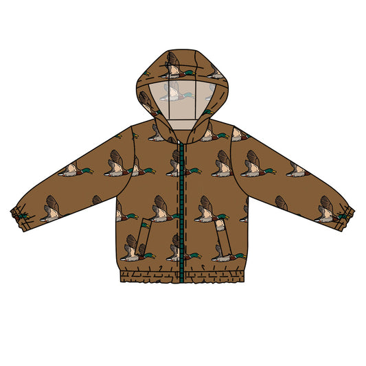 Baby Boys Duck Hunting Hooded Long Sleeve Zip Jackets Tops Preorder