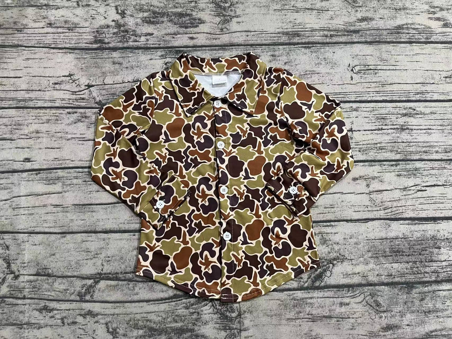 Baby Boys Camo Hunting Button Ups Long Sleeve Tee Shirts Tops