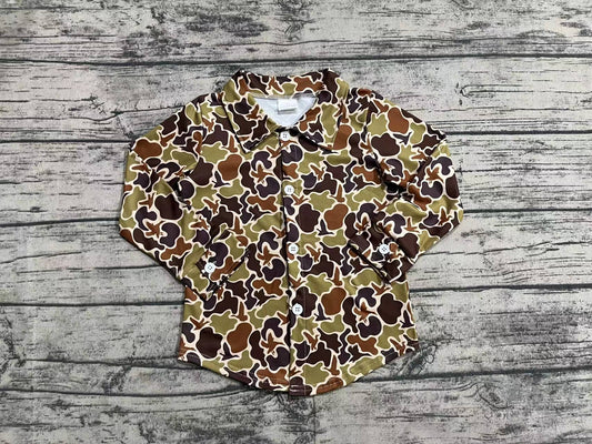 Baby Boys Camo Hunting Button Ups Long Sleeve Tee Shirts Tops