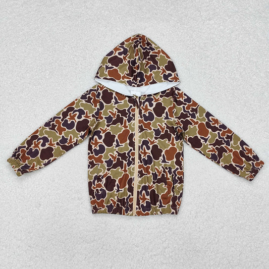 Baby Boys Camo Hunting Hooded Long Sleeve Zip Jackets Tops