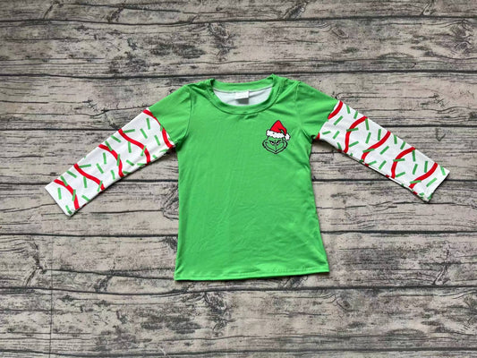 Baby Boys Christmas Green Frog Long Sleeve Tee Shirts Tops