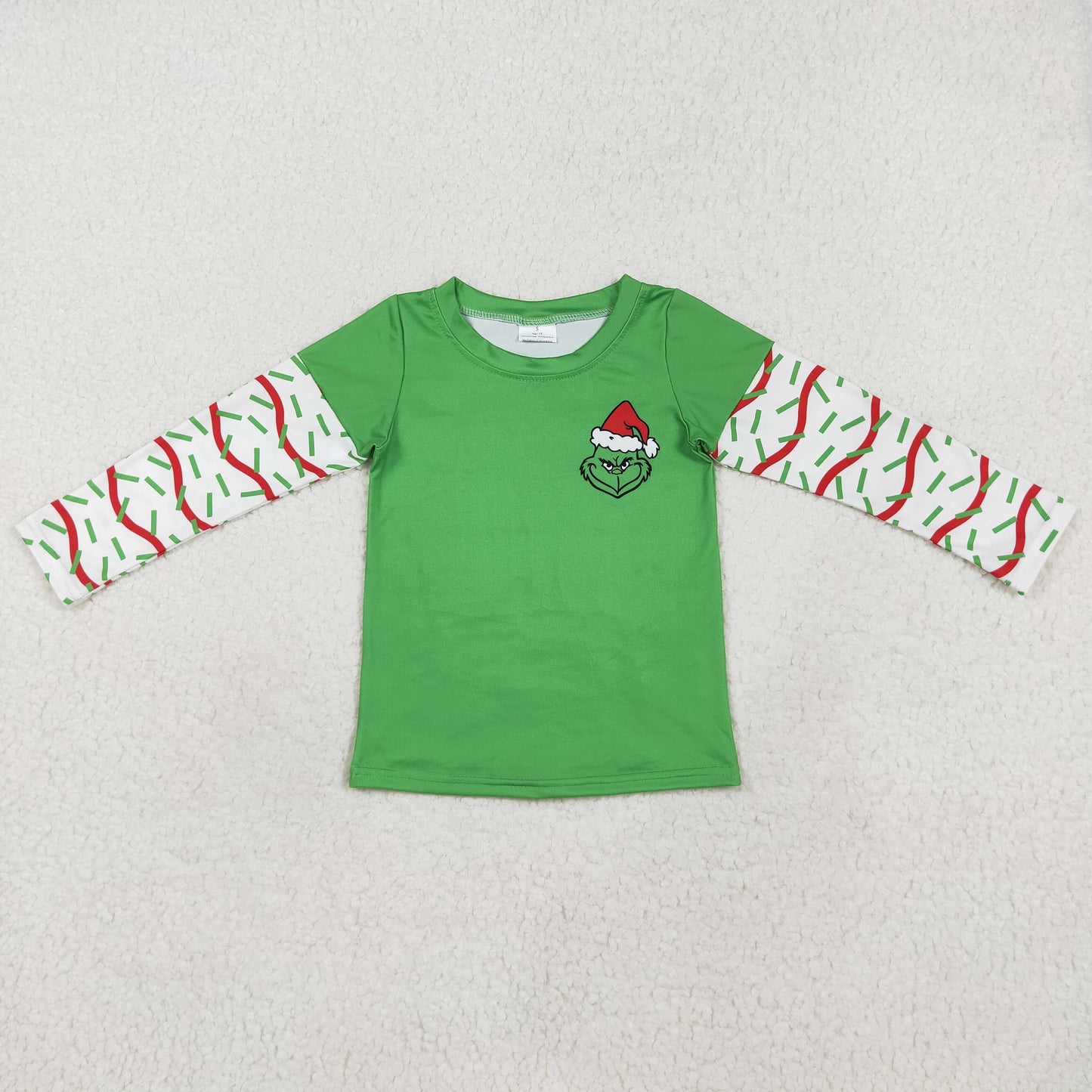 Sibling Baby Boys Long Sleeve Trees Stripe Christmas Grin Shirts Top