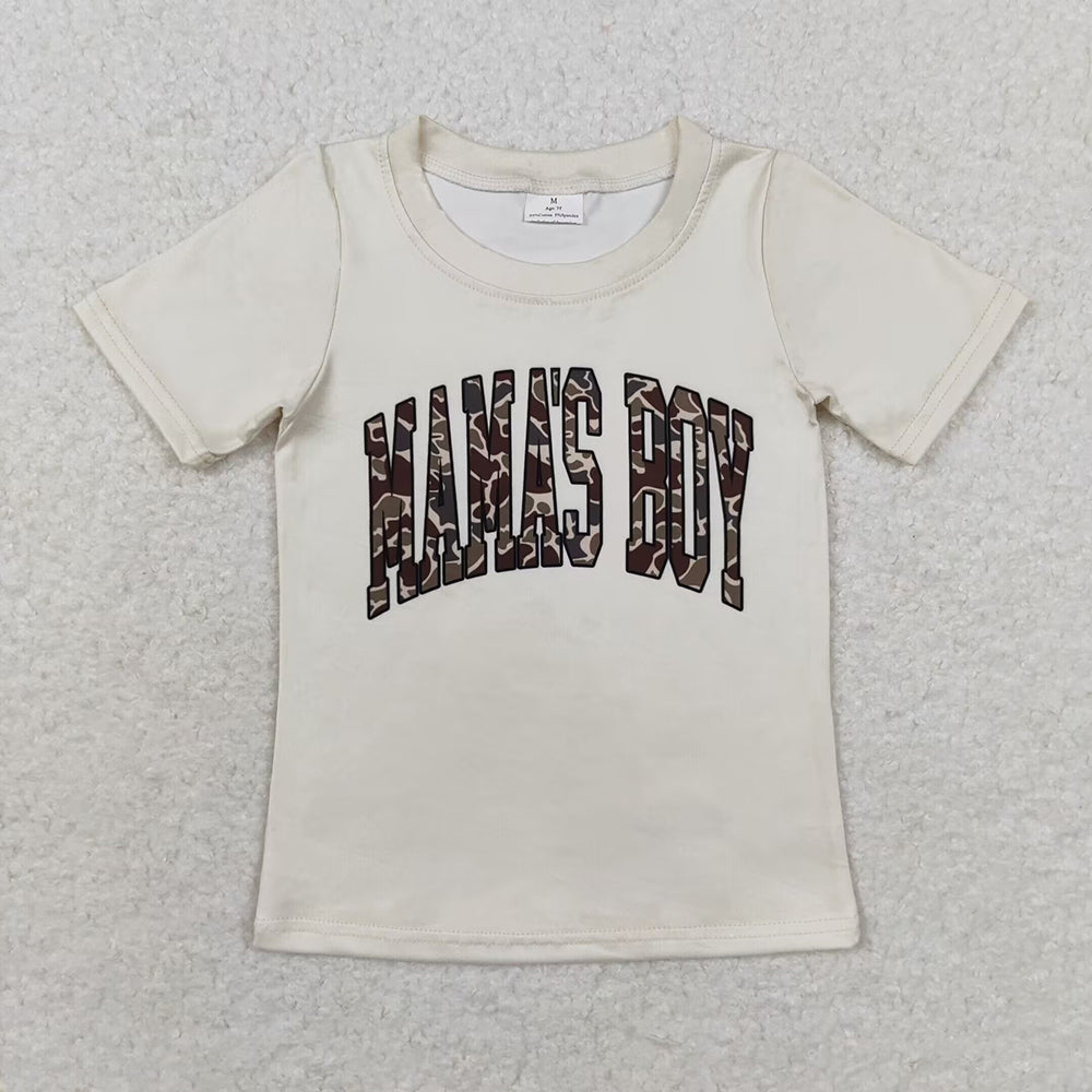 Sibling Baby Boys Mama's Boy Camouflage Short Sleeve Tee Shirts Tops