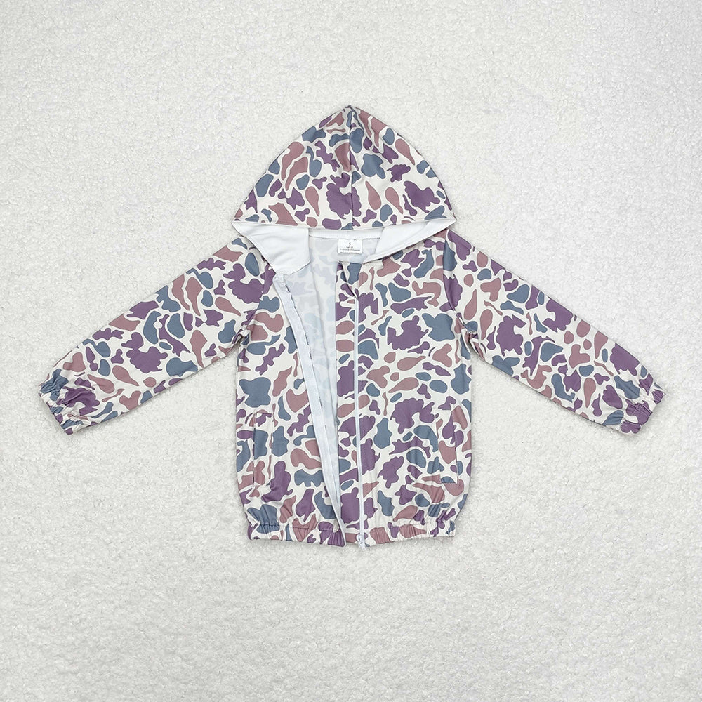 Baby Boys Grey Camo Hooded Long Sleeve Zip Jackets Tops