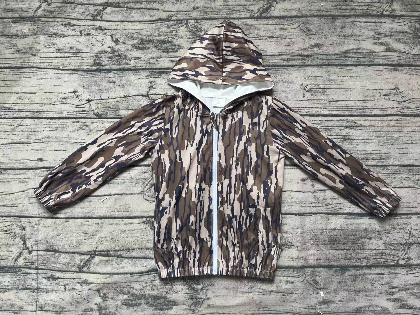 Baby Boys Bottomland Camo Hooded Long Sleeve Zip Jackets Tops