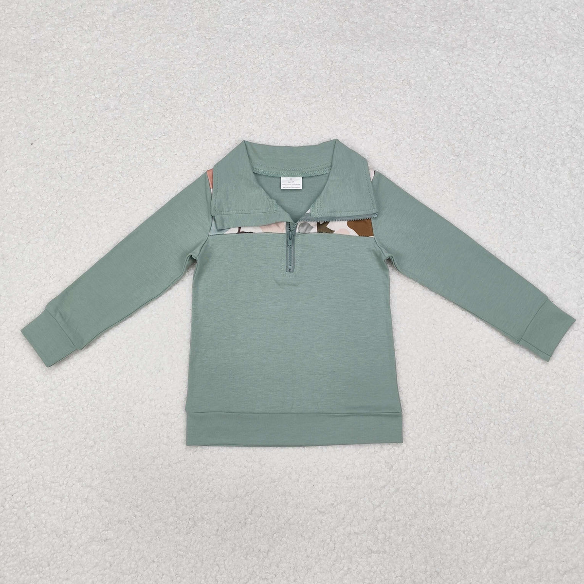 Sibling Baby Boys Long Sleeves Western Camo Aztec Half Zipper Pullovers Top