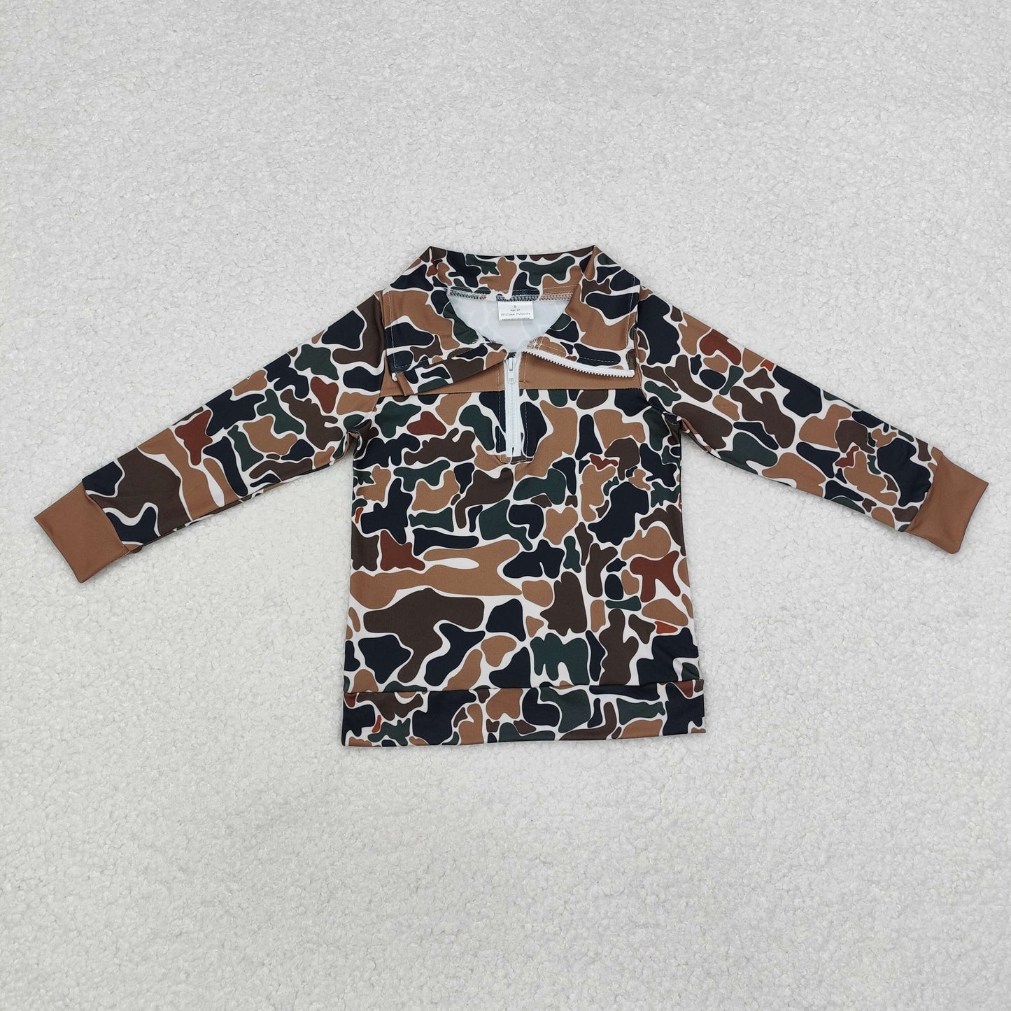 USA Shop Baby Boys Fall Camo Brown Long Sleeve Zip Pullovers Tops