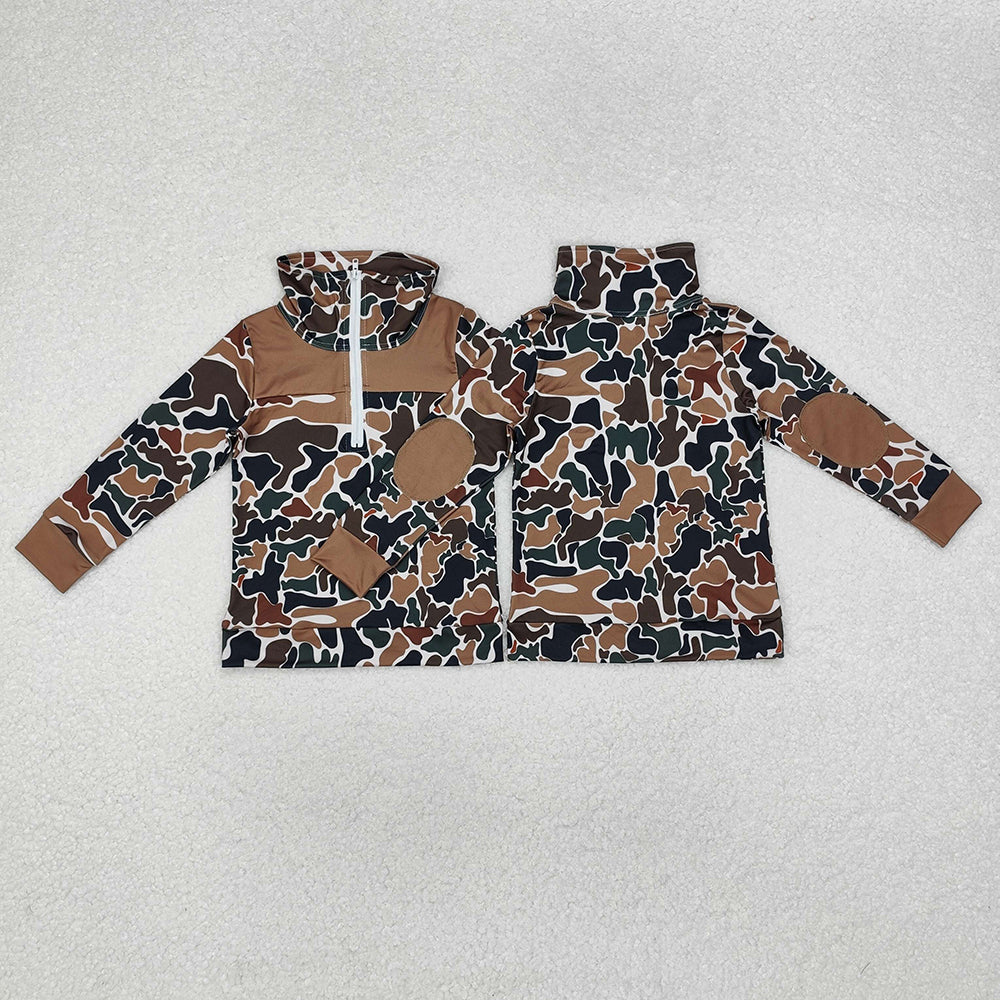 Sibling Baby Boys Camouflage Hunting Season Zip Pullovers Tops