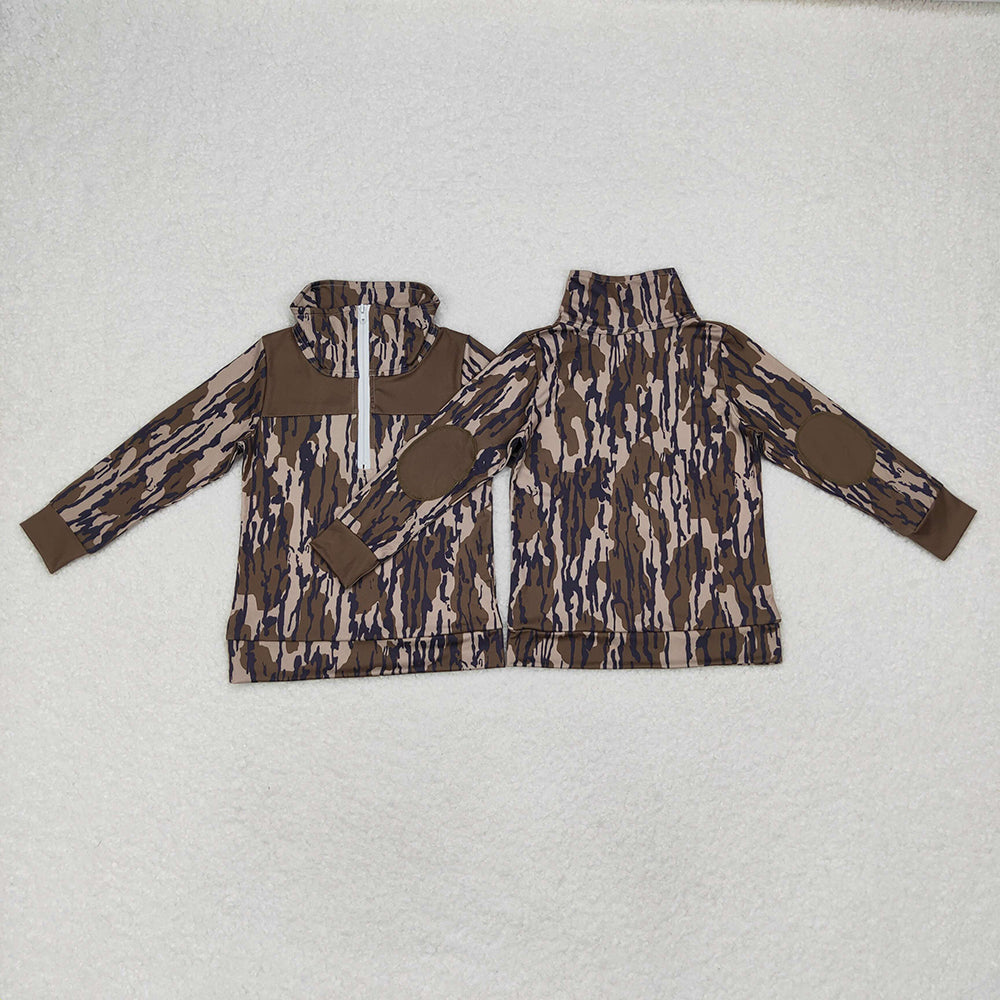 Sibling Baby Boys Camouflage Hunting Season Zip Pullovers Tops