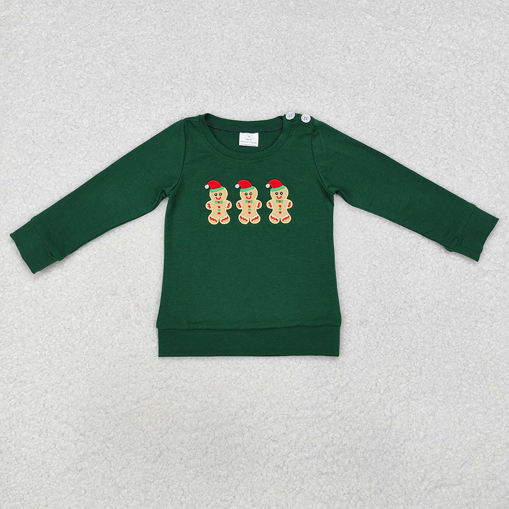 Baby Boys Christmas Gingerbread Long Sleeve Tee Shirts Tops