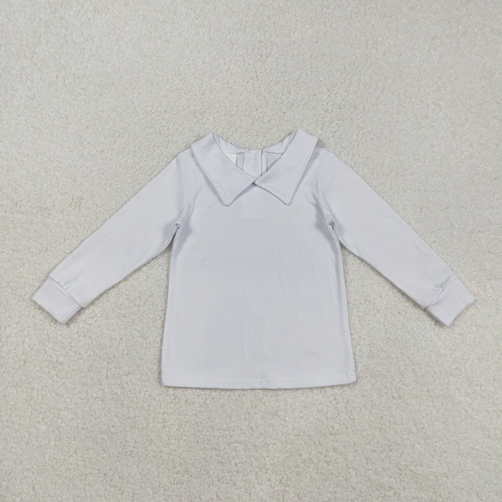 Baby Boys Long Sleeve White Back Button Tee Shirts Tops
