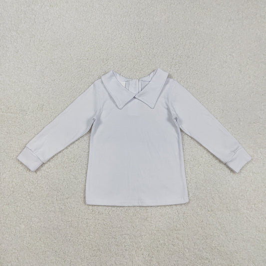Baby Boys Long Sleeve White Back Button Tee Shirts Tops