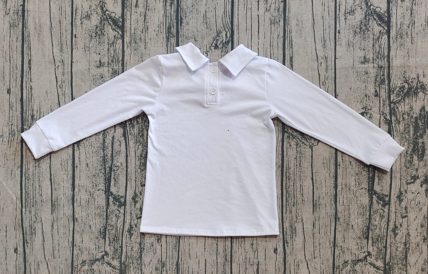 Baby Boys Long Sleeve White Back Button Tee Shirts Tops