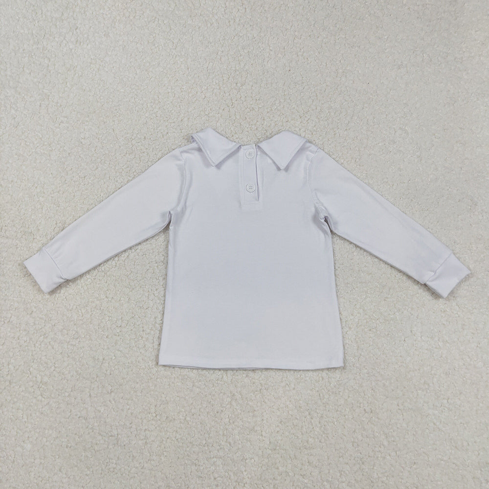 Baby Boys Long Sleeve White Back Button Tee Shirts Tops