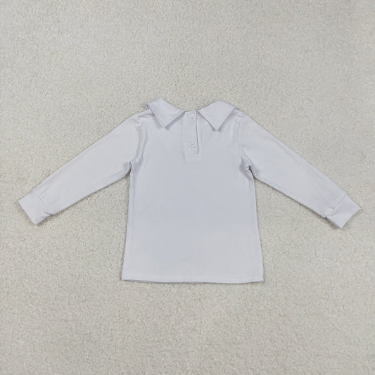 Baby Boys Long Sleeve White Back Button Tee Shirts Tops