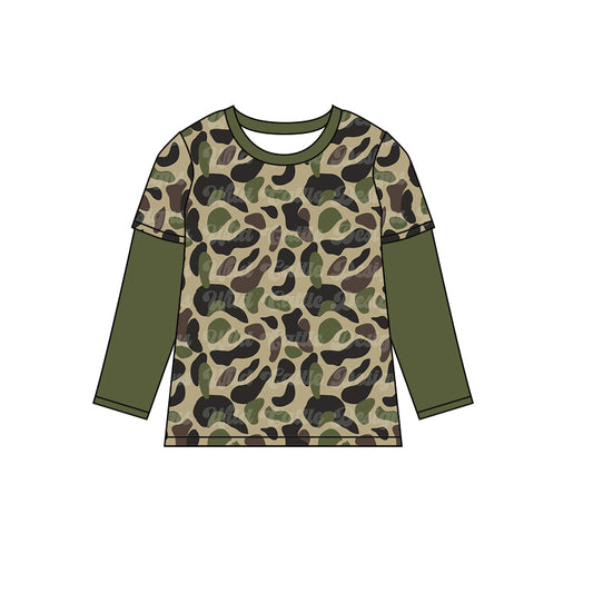 Baby Boys Green Camo Long Sleeve Tee Shirts Tops Preorder