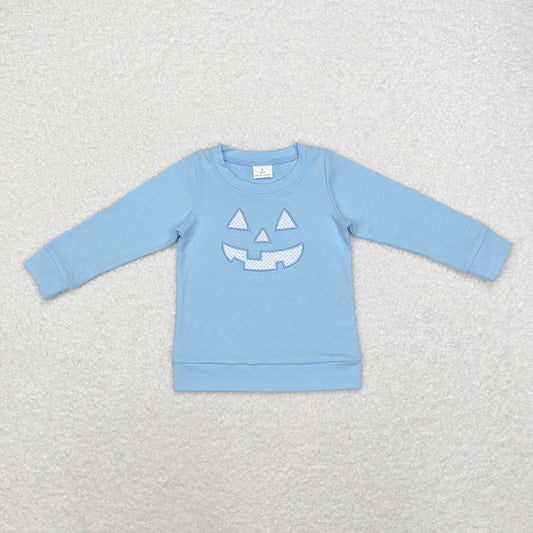 Sibling Baby Boys Girls Embroidery Ghost Pumpkins Halloween Tee Shirts Top Rompers